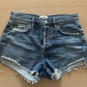 Agolde Blue Jean Shorts Distressed Cut-Offs